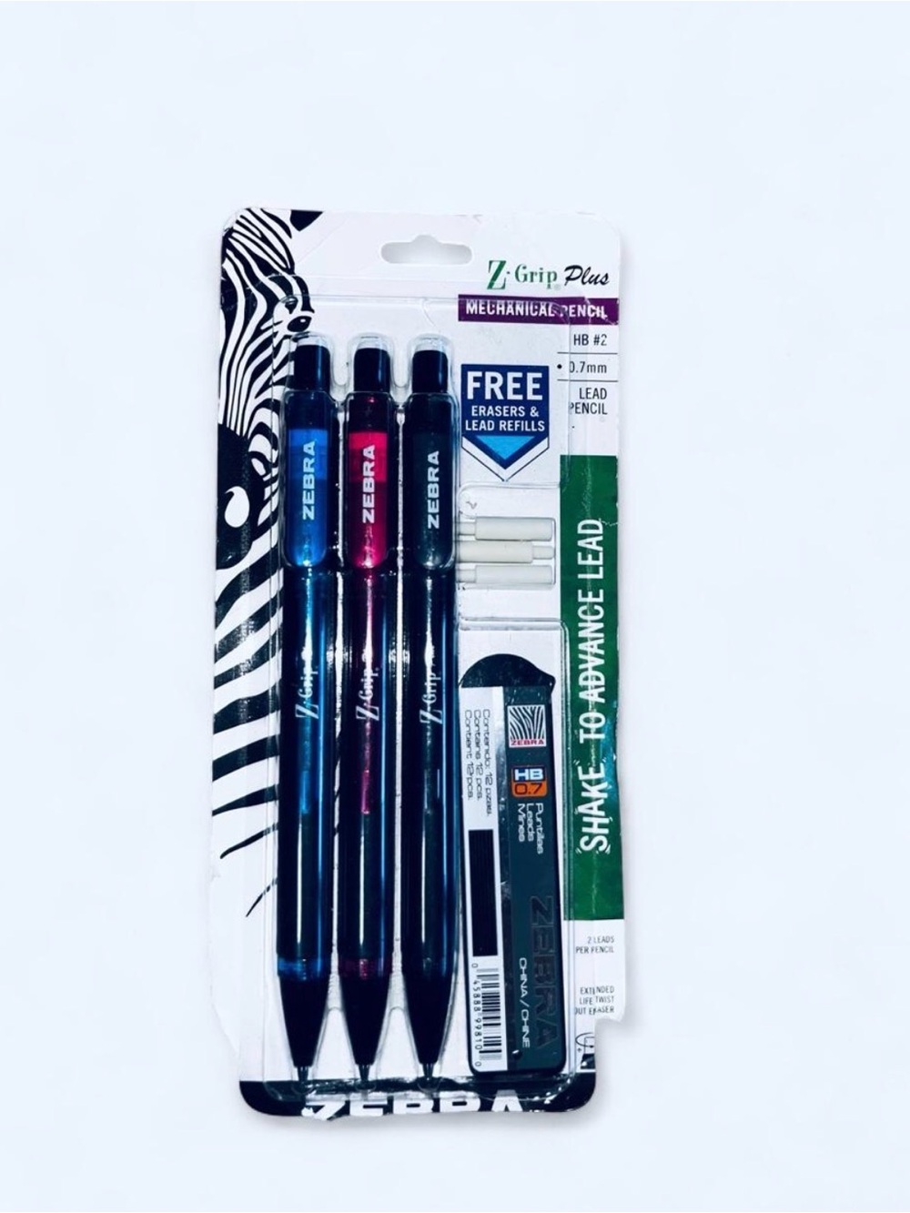 Mechanical Pencil 3-Pack - Blue, Pink, Black